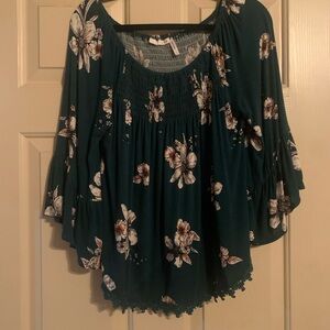 Floral Teal Women's Top